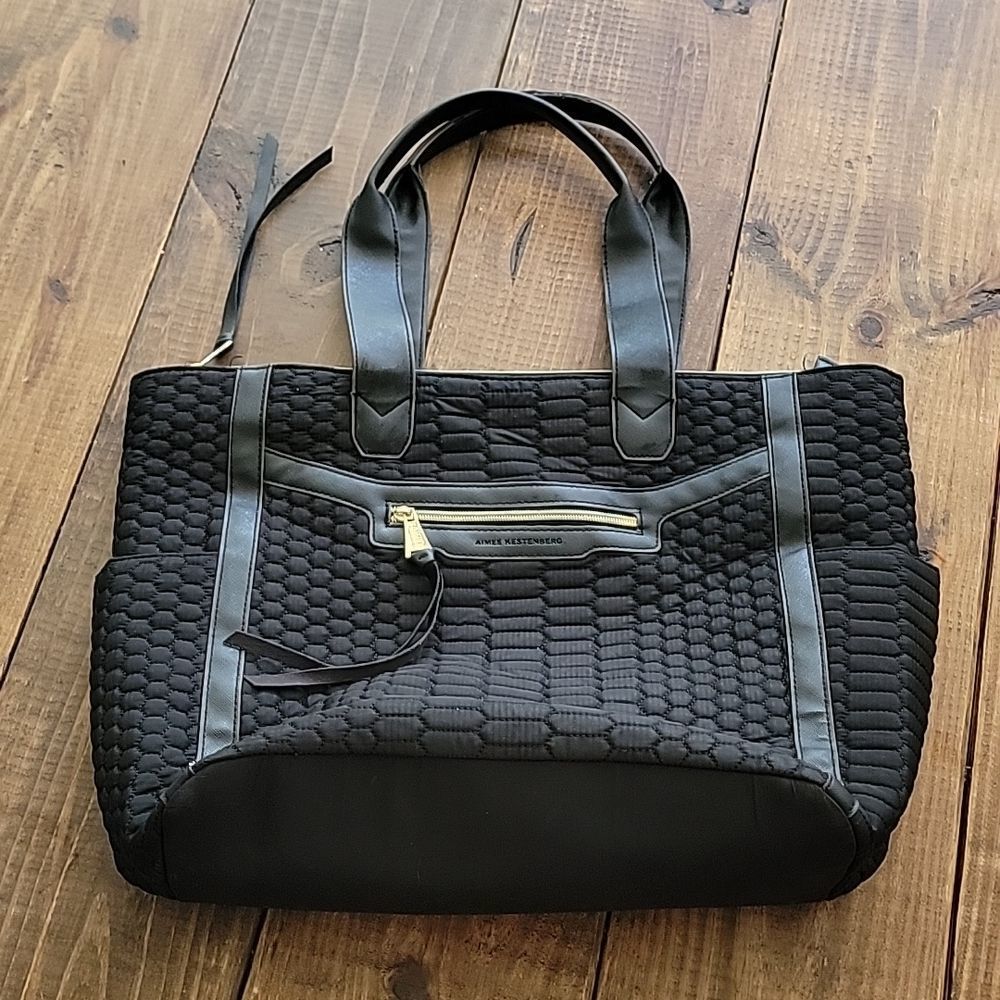 AIMEE‎ KESTENBERG black quilted tote - Python travel tote